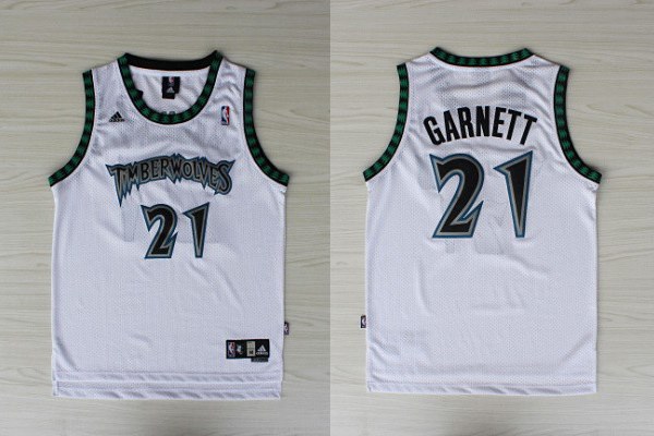  NBA Minnesota Timberwolves 21 Kevin Garnett Swingman White Jersey