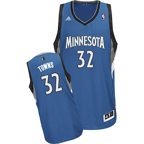  NBA Minnesota Timberwolves 32 Karl Anthony Towns Jersey New Revolution 30 Swingman Road Blue Jersey