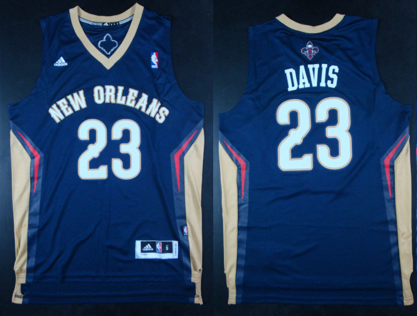  NBA New Orleans Pelicans 23 Anthony Davis New Revolution 30 Swingman Road Blue Jerseys