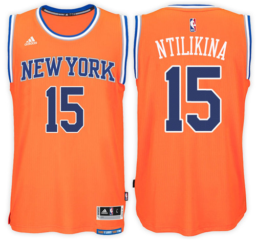  NBA New York Knicks 15 Frank Ntilikina New Revolution 30 Swingman Orange Stitched NBA Jersey