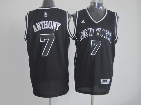  NBA New York Knicks 7 Carmelo Anthony Black Swingman Jersey