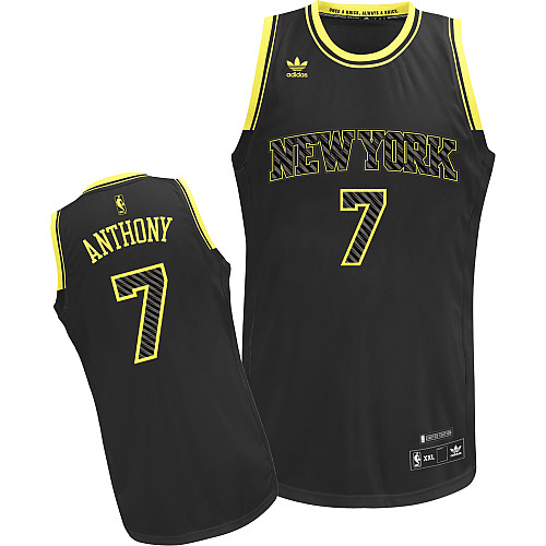  NBA New York Knicks 7 Carmelo Anthony Electricity Fashion Swingman Black Jersey