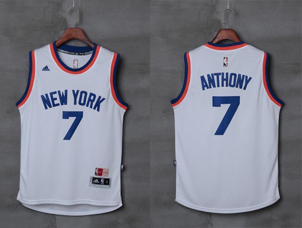  NBA New York Knicks 7 Carmelo Anthony New Revolution 30 Swingman White Stitched NBA Jersey