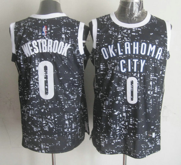  NBA Oklahoma City Thunder 0 Russell Westbrook Black City Luminous Jersey