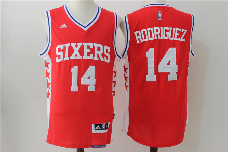  NBA Philadelphia 76ers 14 Sergio Rodriguez New Rev30 Swingman Throwback Red Jersey