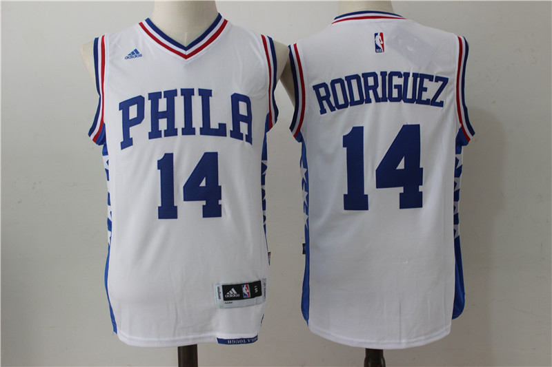  NBA Philadelphia 76ers 14 Sergio Rodriguez New Rev30 Swingman Throwback White Jersey