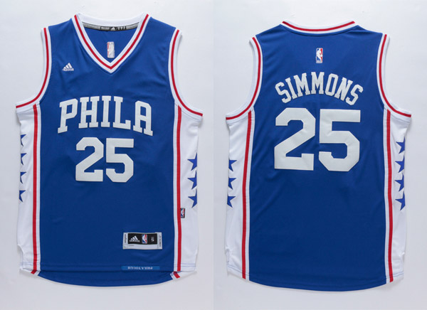  NBA Philadelphia 76ers Ben Simmons New Rev30 Swingman Throwback Blue Jersey