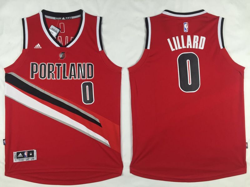  NBA Portland Trail Blazers 0 Damian Lillard New Revolution 30 Swingman Red Jersey