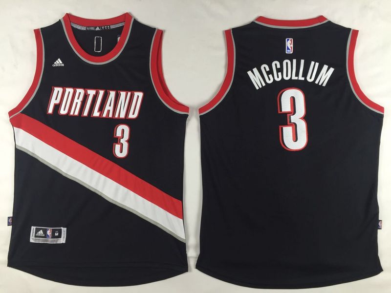  NBA Portland Trail Blazers 3 C J McCollum New Revolution 30 Swingman Black Jersey