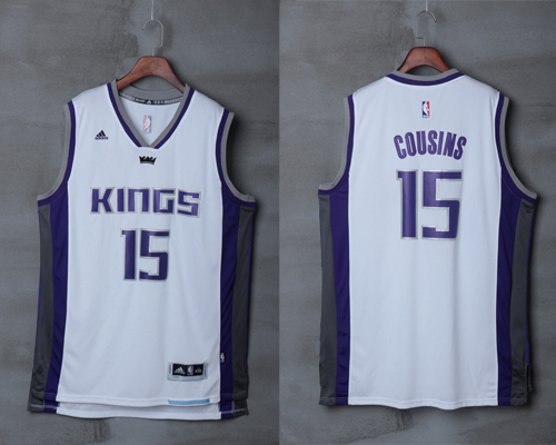  NBA Sacramento Kings 15 DeMarcus Cousins New Revolution 30 Swingman White Jersey