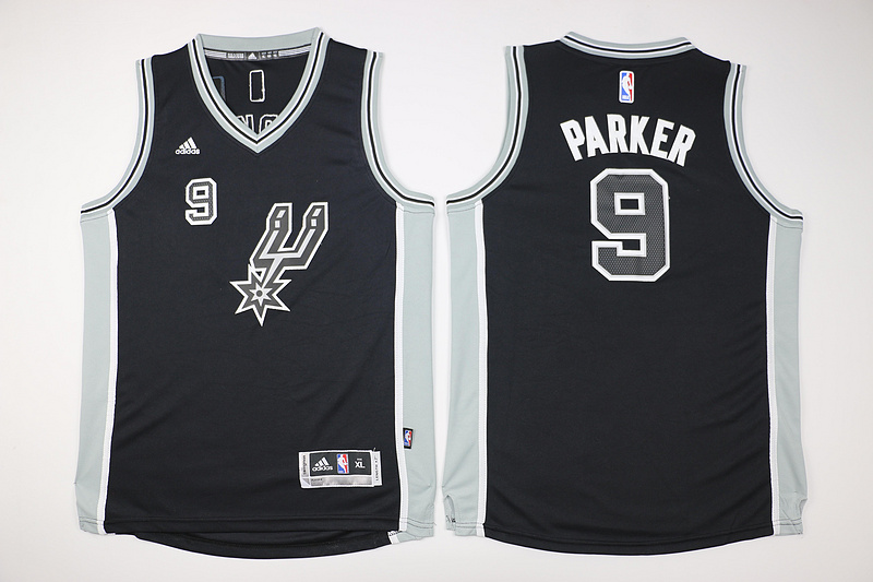  NBA San Antonio Spurs 9 Tony Parker Kid jersey New Revolution 30 Swingman Road Black Youth Jerseys