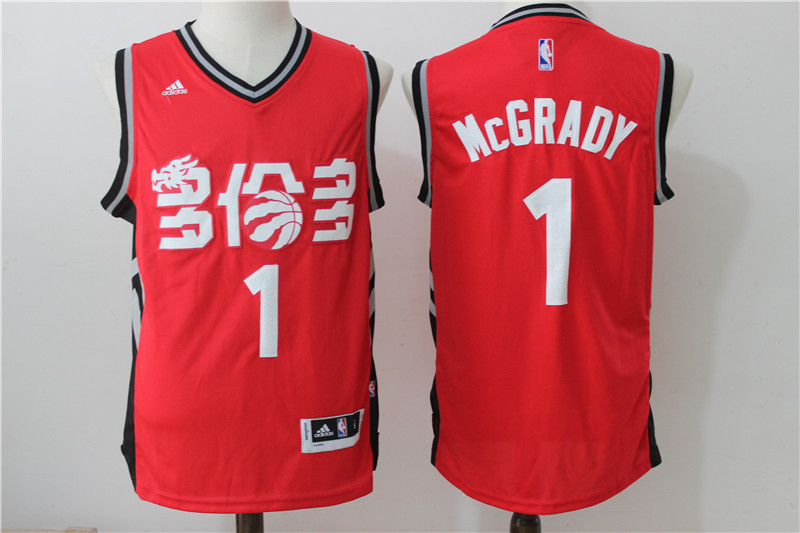 NBA Toronto Raptors 1 Tracy Mcgrady Red Slate Chinese New Year Stitched NBA Jersey