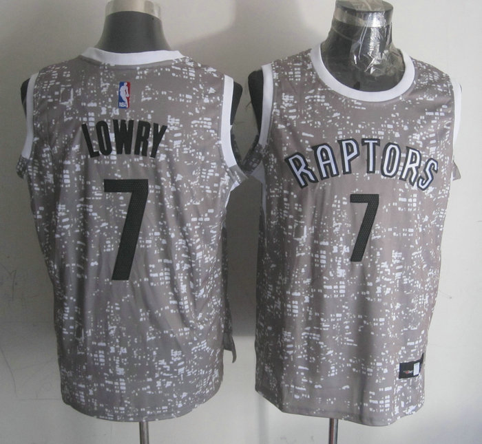  NBA Toronto Raptors 7 Kyle Lowry Grey City Luminous Jersey