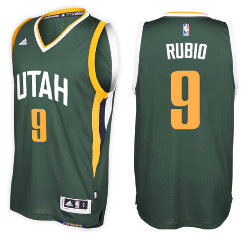  NBA Utah Jazz 9 Ricky Rubio New Revolution 30 Swingman Green Jersey 
