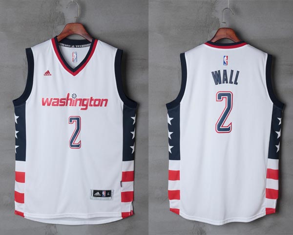  NBA Washington Wizards 2 John Wall New Revolution 30 Swingman Road New White Jersey