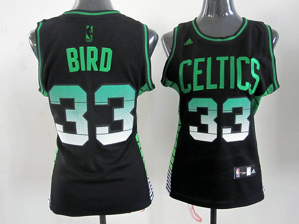  NBA Women Boston Celtics 33 Larry Bird Swingman Black Green Jersey