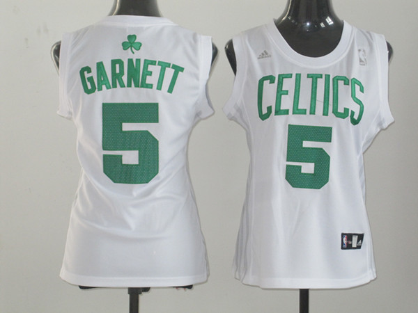  NBA Women Boston Celtics 5 Kevin Garnett Swingman White Jersey