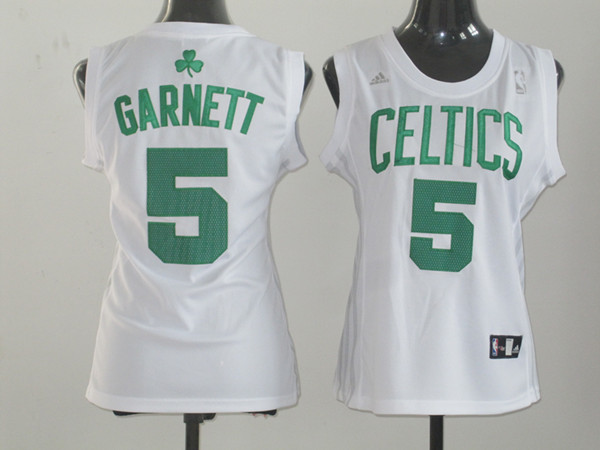  NBA Women Boston Celtics 5 Kevin Garnett Swingman White Jersey
