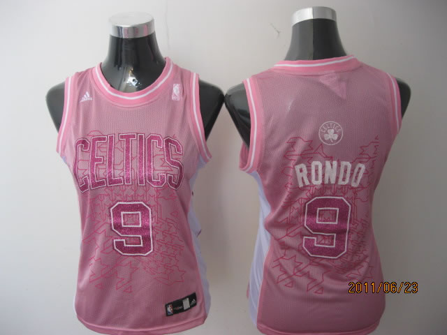  NBA Women Boston Celtics 9 Rajon Rondo Swingman Pink Jersey