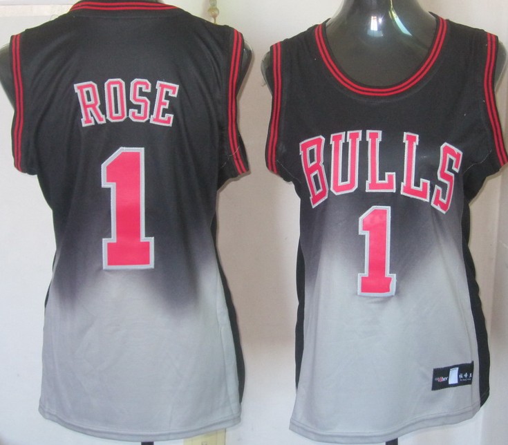  NBA Women Chicago Bulls 1 Derrick Rose Fadeaway Fashion Jersey