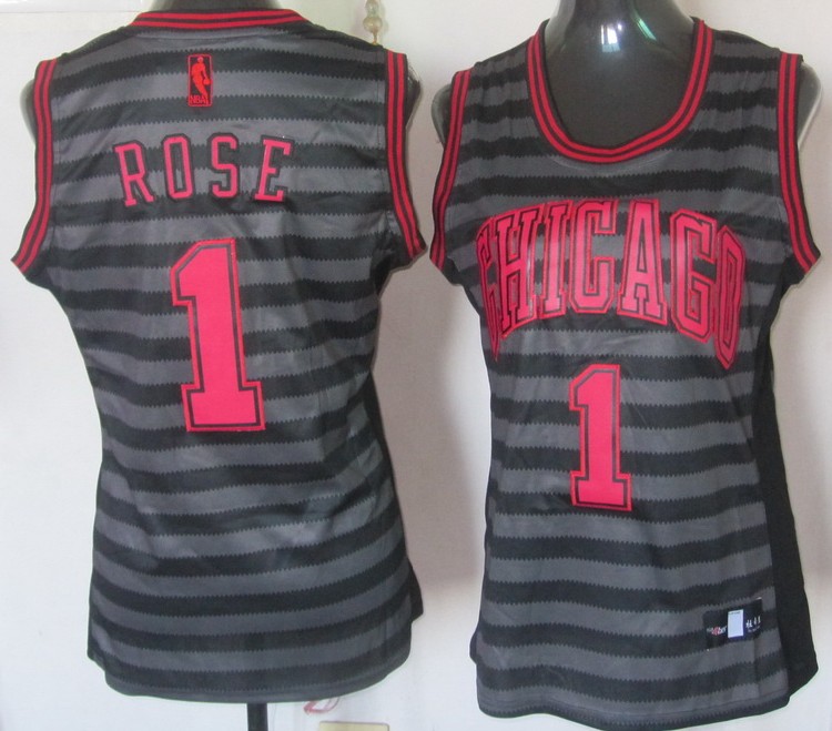  NBA Women Chicago Bulls 1 Derrick Rose Groove Fashion Swingman Jersey