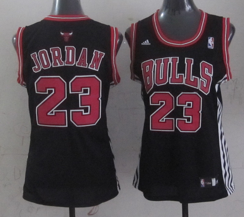  NBA Women Chicago Bulls 23 Michael Jordan Black Jersey