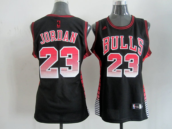 NBA Women Chicago Bulls 23 Michael Jordan Swingman Black Jersey