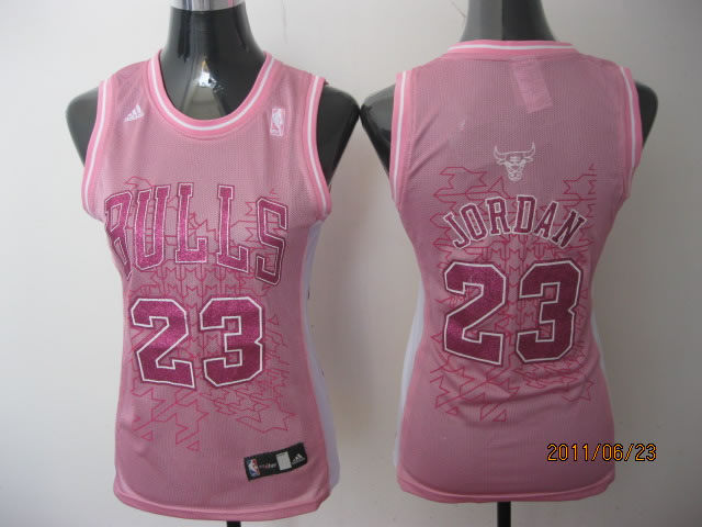  NBA Women Chicago Bulls 23 Michael Jordan Swingman Pink Jersey
