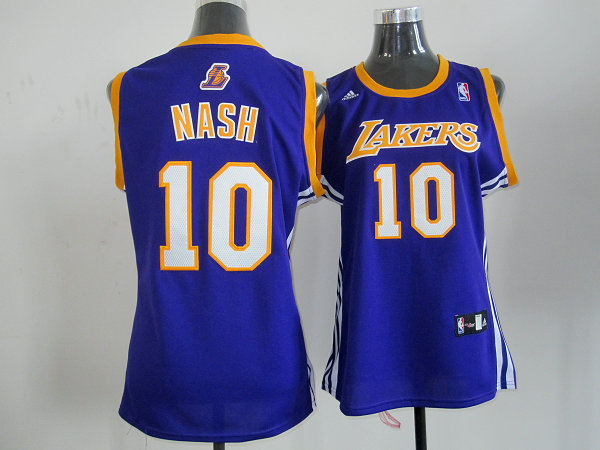  NBA Women Los Angeles Lakers 10 Steve Nash Swingman Purple Jersey