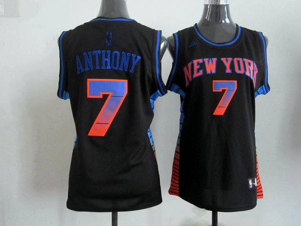  NBA Women New York Knicks 7 Carmelo Anthony Swingman Black Jersey