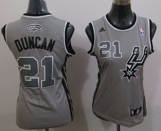  NBA Women San Antonio Spurs 21 Tim Duncan New Revolution 30 Swingman Gray Jersey