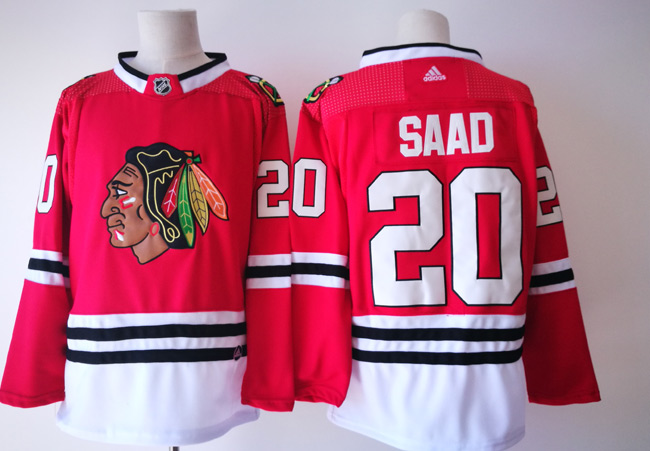  NHL Chicago Blackhawks 20 Brandon Saad Red Ice Hockey Jerseys