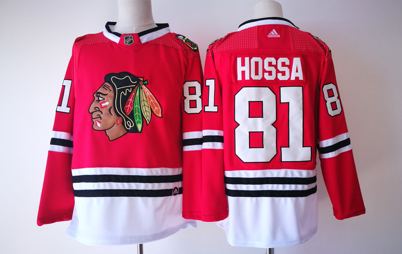  NHL Chicago Blackhawks 81 Marian Hossa Red Ice Hockey Jerseys