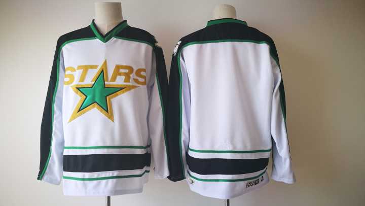  NHL Dallas Stars Blank White Throwback Ice Hockey Jerseys