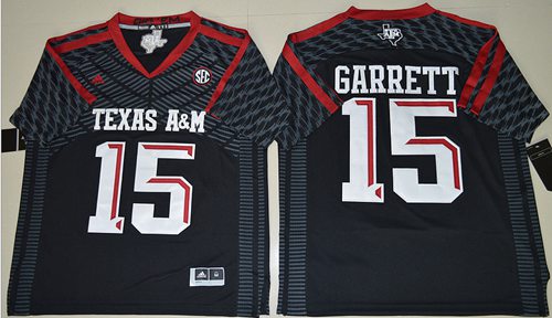 Aggies 15 Myles Garrett Black New SEC Patch Stitched NCAA Jersey