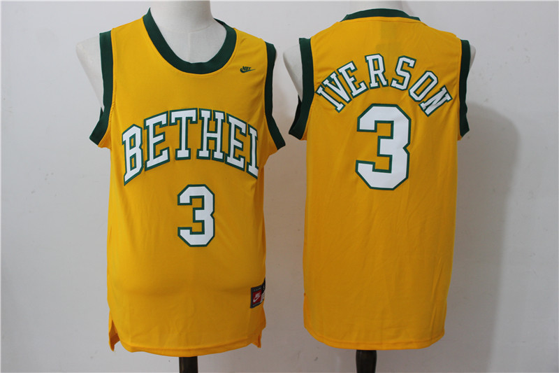 Allen Iverson Bethel High School Yellow Jersey