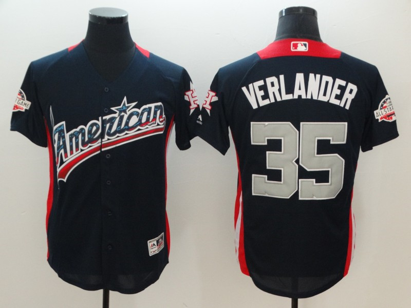 American League 35 Justin Verlander Navy 2018 MLB All Star Game Home Run Derby Jersey