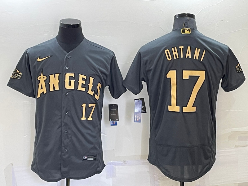 Angels 17 Shohei Ohtani Charcoal Nike 2022 MLB All Star Flexbase Jerseys
