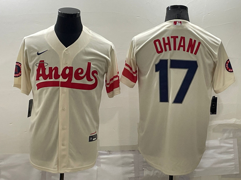 Angels 17 Shohei Ohtani Cream 2022 City Connect Cool Base Jerseys