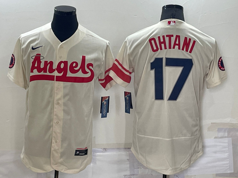 Angels 17 Shohei Ohtani Cream Nike 2022 City Connect Flexbase Jersey