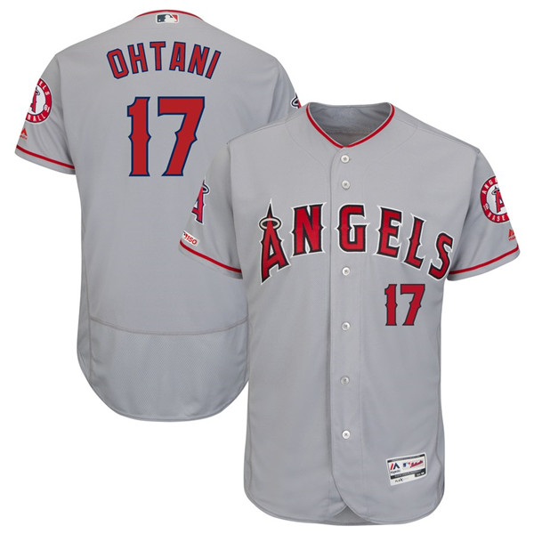 Angels 17 Shohei Ohtani Gray 150th Patch Flexbase Jersey