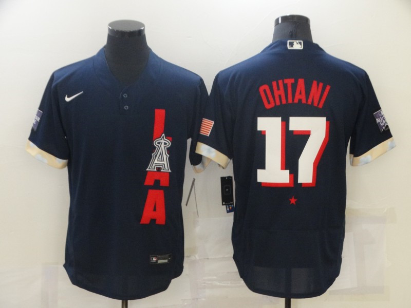Angels 17 Shohei Ohtani Navy Nike 2021 MLB All Star Flexbase Jersey