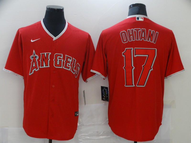 Angels 17 Shohei Ohtani Red 2020 Nike Cool Base Jersey