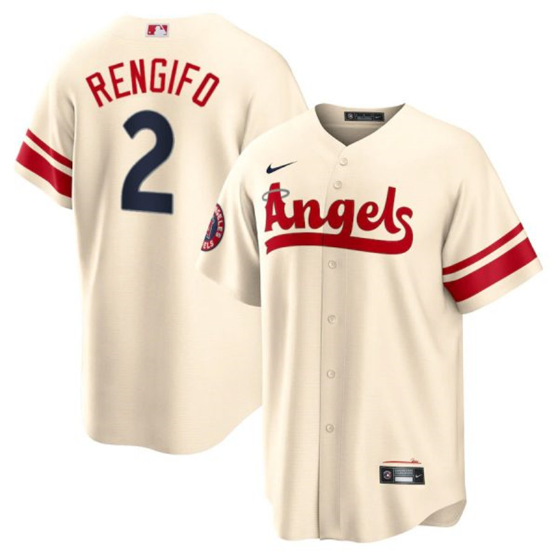 Angels 2 Luis Rengifo Cream 2022 City Connect Cool Base Jersey