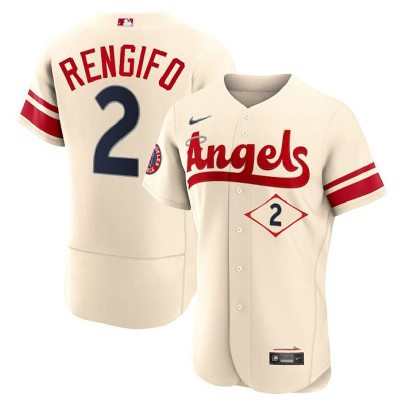 Angels 2 Luis Rengifo Cream 2022 City Connect Flexbase Jersey