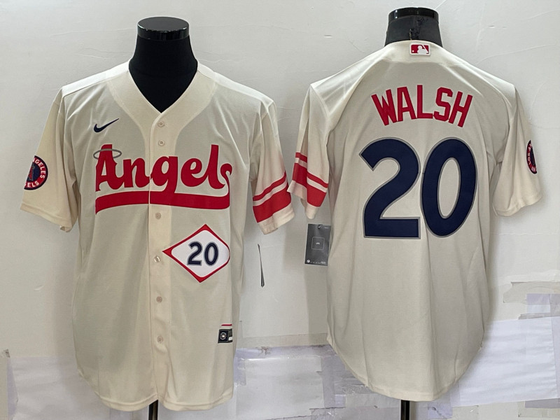 Angels 20 Jared Walsh Cream Nike 2022 City Connect Cool Base Jerseys