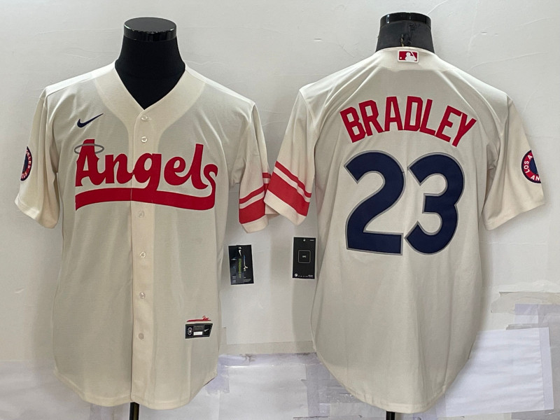 Angels 23 Archie Bradley Cream Nike 2022 City Connect Cool Base Jersey