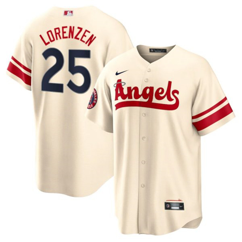 Angels 25 Michael Lorenzen Cream 2022 City Connect Cool Base Jersey