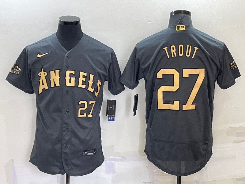 Angels 27 Mike Trout Charcoal Nike 2022 MLB All Star Flexbase Jersey