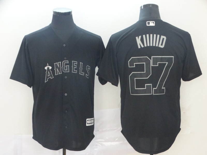 Angels 27 Mike Trout Kiiiid Black 2019 Players' Weekend Player Jersey